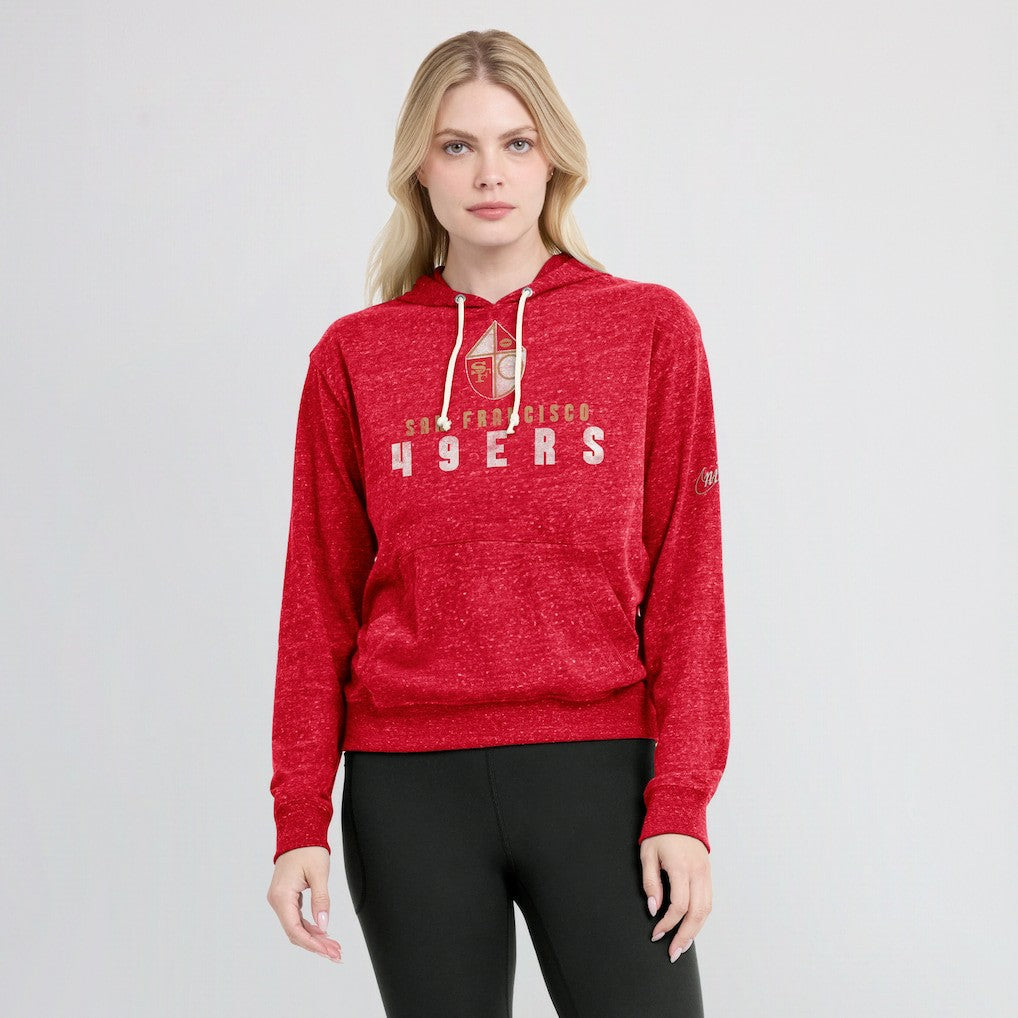 NFL San Francisco 49ers Women's Rewind Gym Vintage Lightweight Pullover Hoodie