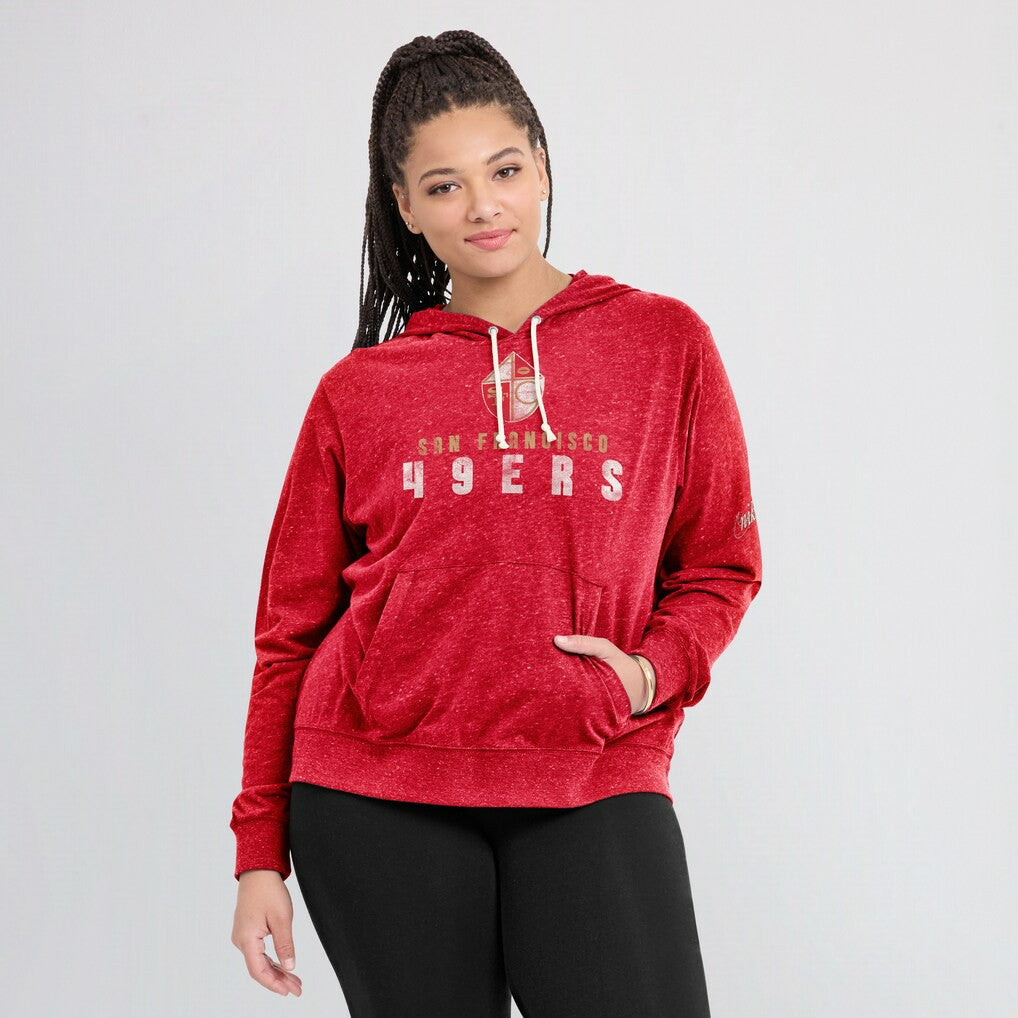 NFL San Francisco 49ers Women's Rewind Gym Vintage Lightweight Pullover Hoodie