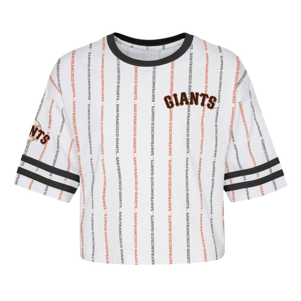 San Francisco Giants Girls Youth Ball Striped T-Shirt - White