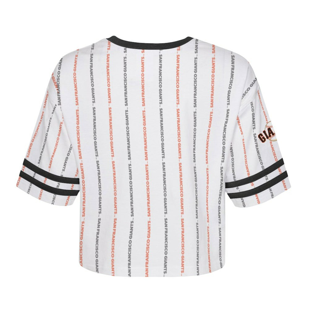 San Francisco Giants Girls Youth Ball Striped T-Shirt - White