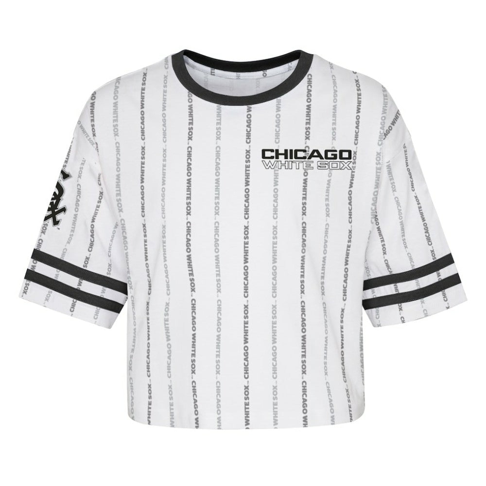 Chicago White Sox Girls Youth Ball Striped T-Shirt - White