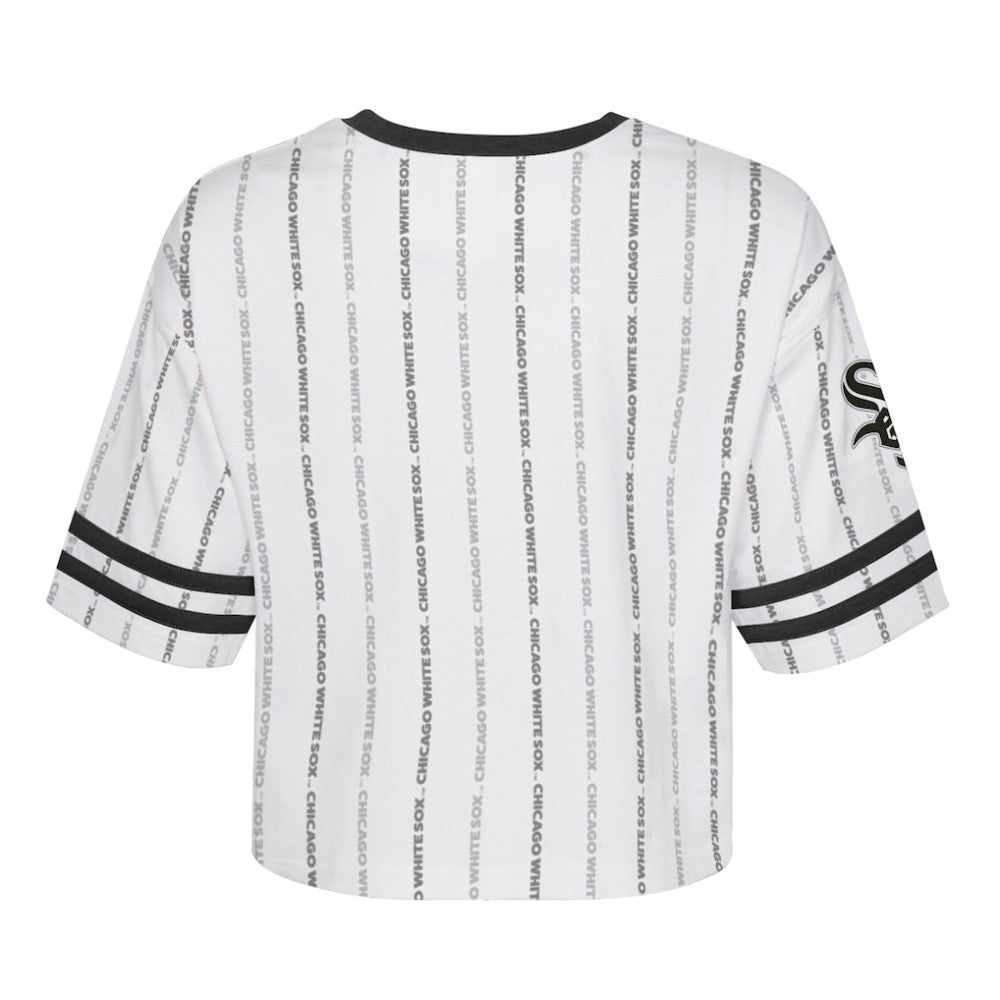 Chicago White Sox Girls Youth Ball Striped T-Shirt - White