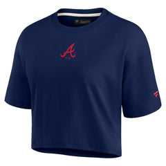 Atlanta Braves Women's Elements Super Soft Boxy Cropped T-Shirt - Navy