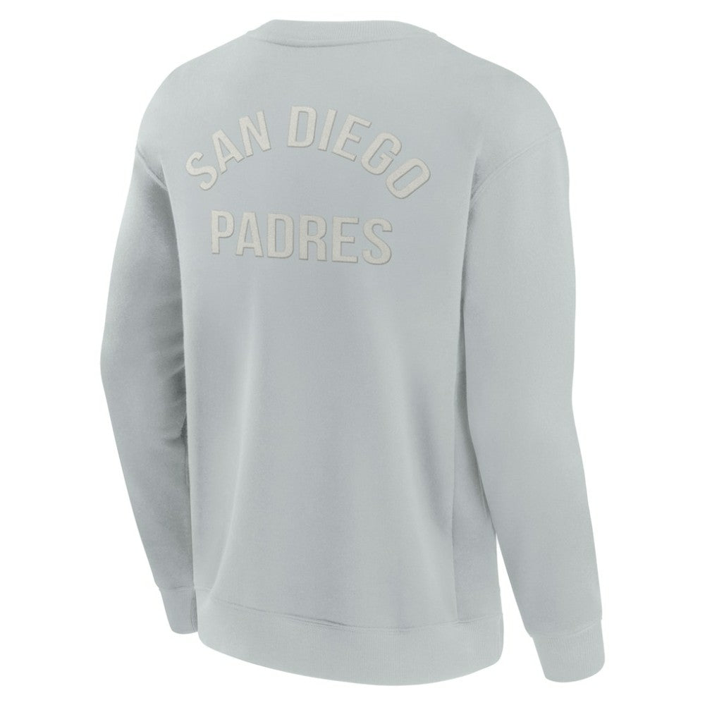 San Diego Padres Unisex Super Soft Pullover Crew Sweatshirt - Gray