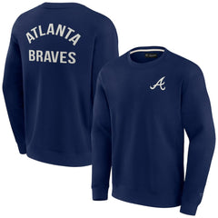 Atlanta Braves Unisex Super Soft Pullover Crew Sweatshirt - Navy