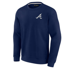 Atlanta Braves Unisex Super Soft Pullover Crew Sweatshirt - Navy