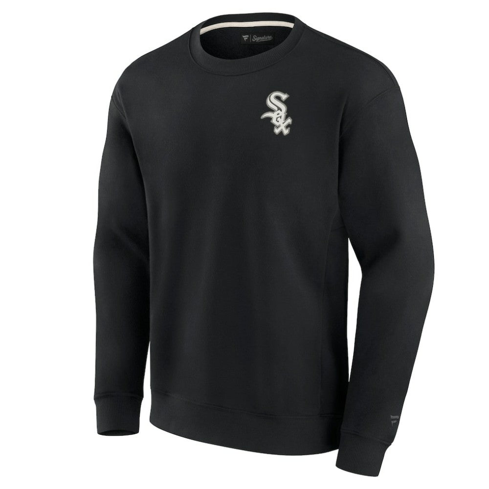 Chicago White Sox Unisex Super Soft Pullover Crew Sweatshirt - Black