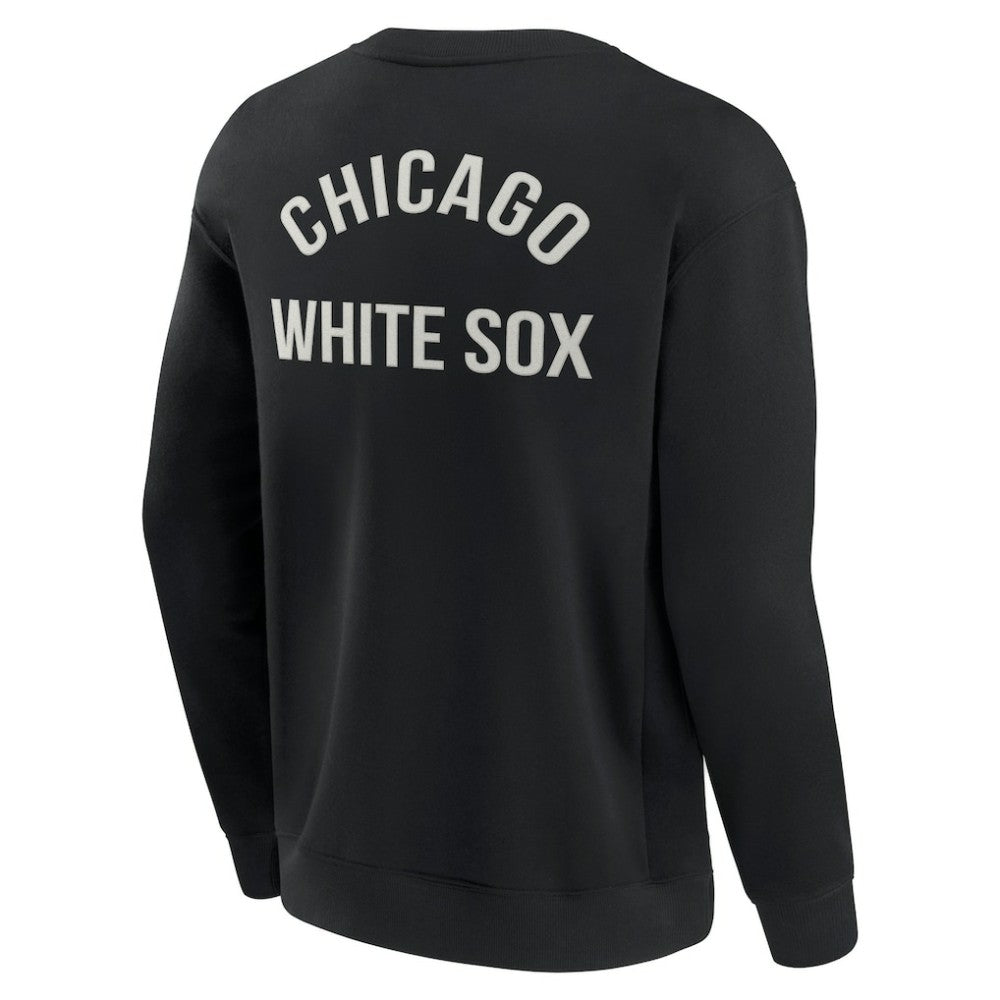 Chicago White Sox Unisex Super Soft Pullover Crew Sweatshirt - Black