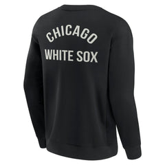 Chicago White Sox Unisex Super Soft Pullover Crew Sweatshirt - Black