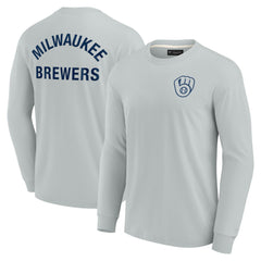 Milwaukee Brewers Unisex Elements Super Soft Long Sleeve T-Shirt - Gray