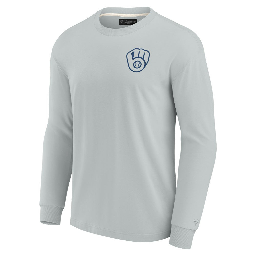 Milwaukee Brewers Unisex Elements Super Soft Long Sleeve T-Shirt - Gray
