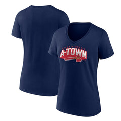 Atlanta Braves Women's Paint the Black V-Neck T-Shirt - Navy