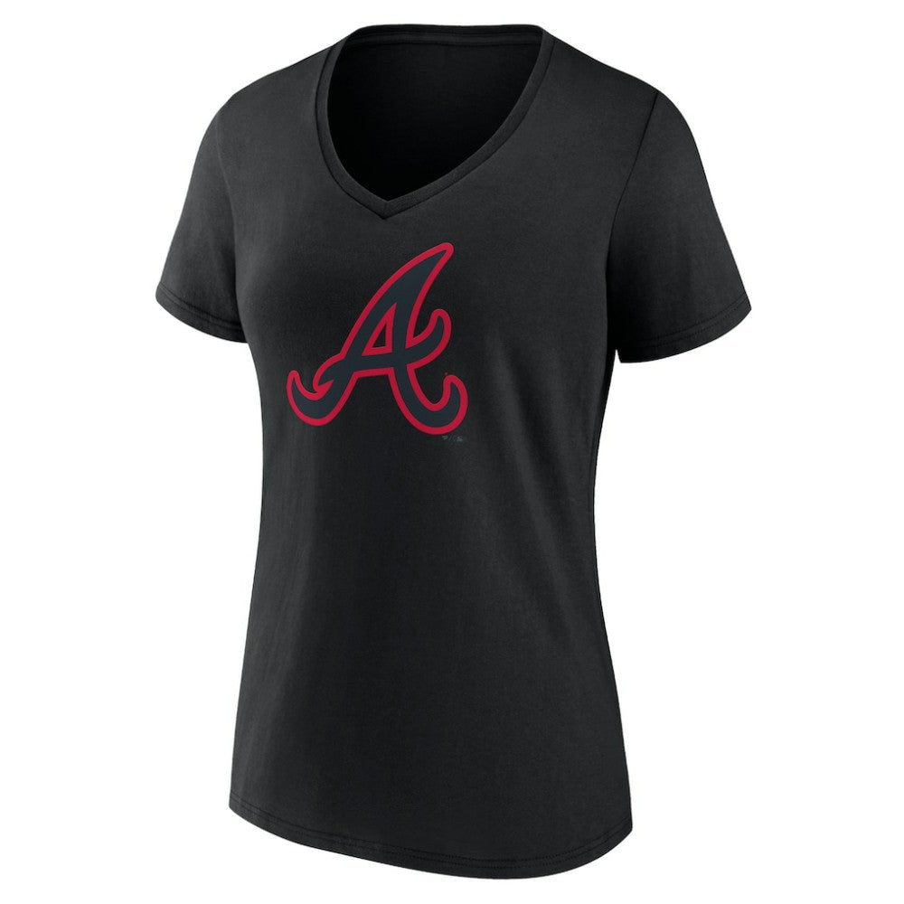 Atlanta Braves Women's Rough Diamond V-Neck T-Shirt - Black
