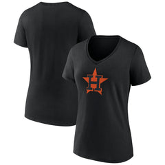 Houston Astros Women's Rough Diamond V-Neck T-Shirt - Black