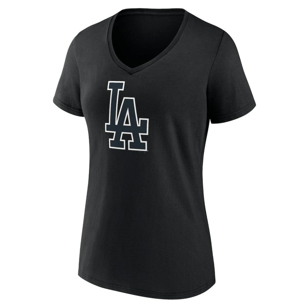 Los Angeles Dodgers Women's Rough Diamond V-Neck T-Shirt - Black
