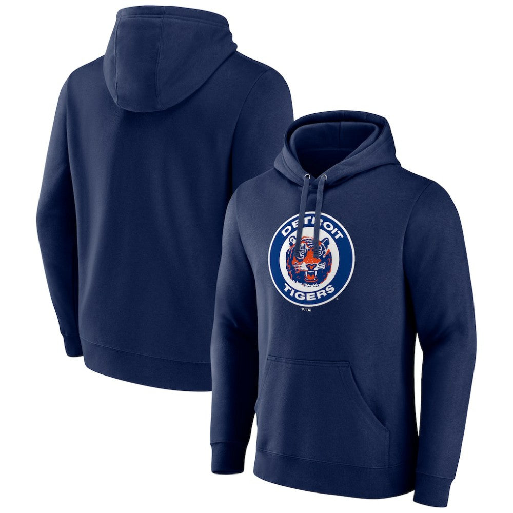 Detroit Tigers Cooperstown Collection Pullover Hoodie - Navy