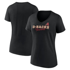 Arizona Diamondbacks Women's Back In Business V-Neck T-Shirt - Black