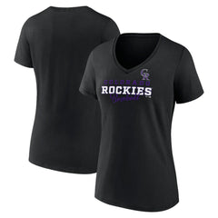 Colorado Rockies Women's Back In Business V-Neck T-Shirt - Black