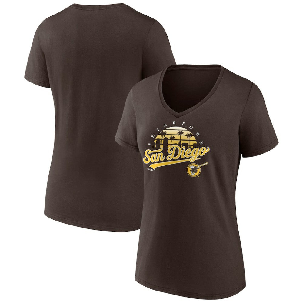 San Diego Padres Women's One Champion V-Neck T-Shirt - Brown