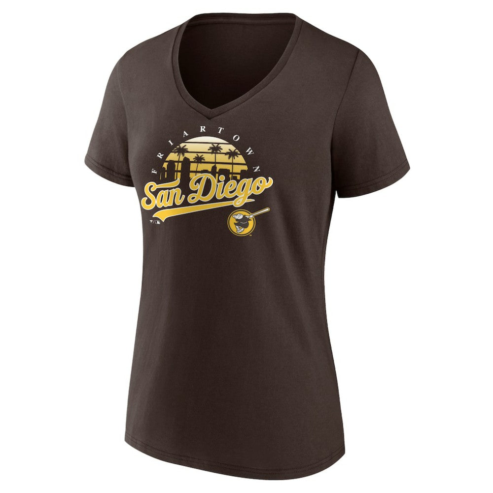 San Diego Padres Women's One Champion V-Neck T-Shirt - Brown