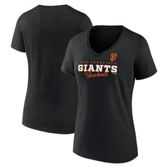 San Francisco Giants Women's Back In Business V-Neck T-Shirt - Black