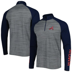 Atlanta Braves Levelwear Vandal Raglan Quarter-Zip Top - Heather Gray