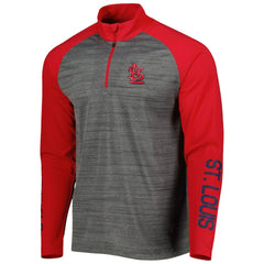 St. Louis Cardinals Levelwear Vandal Raglan Quarter-Zip Top - Heather Gray
