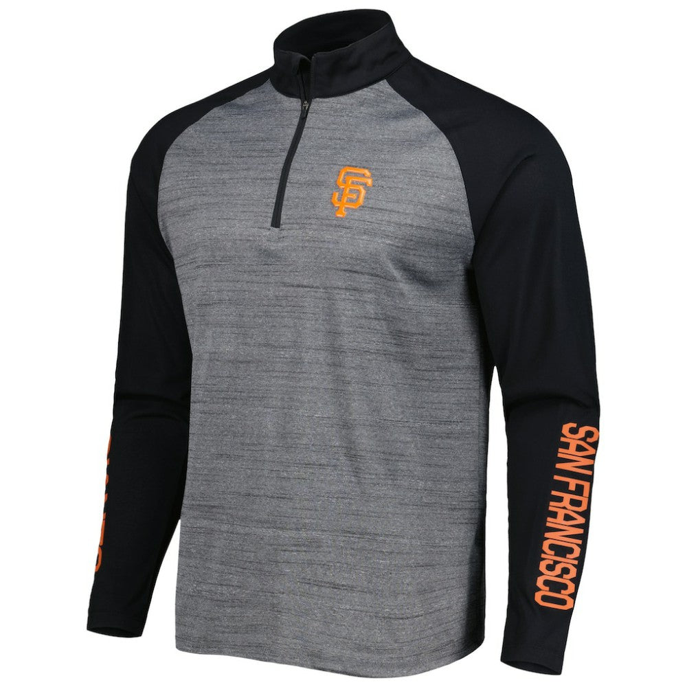 San Francisco Giants Levelwear Vandal Raglan Quarter-Zip Top - Heather Gray