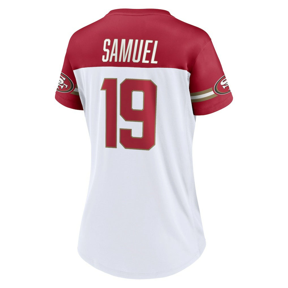 NFL San Francisco 49ers Deebo Samuel  Women's Athena Name & Number V-Neck Top