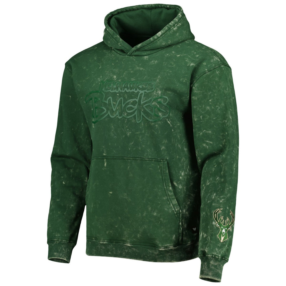 Milwaukee Bucks The Wild Collective Unisex Tonal Acid Wash Pullover Hoodie - Hunter Green online