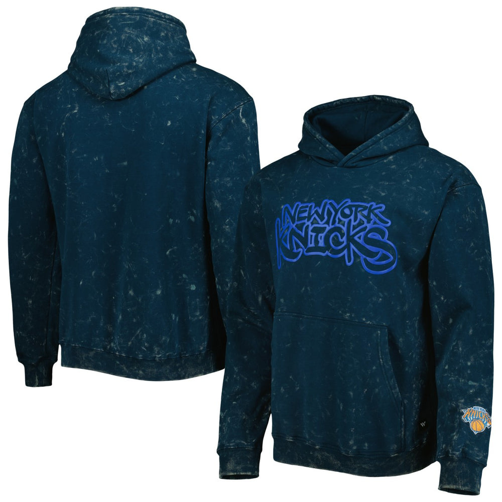 New York Knicks The Wild Collective Unisex Tonal Acid Wash Pullover Hoodie - Blue discount
