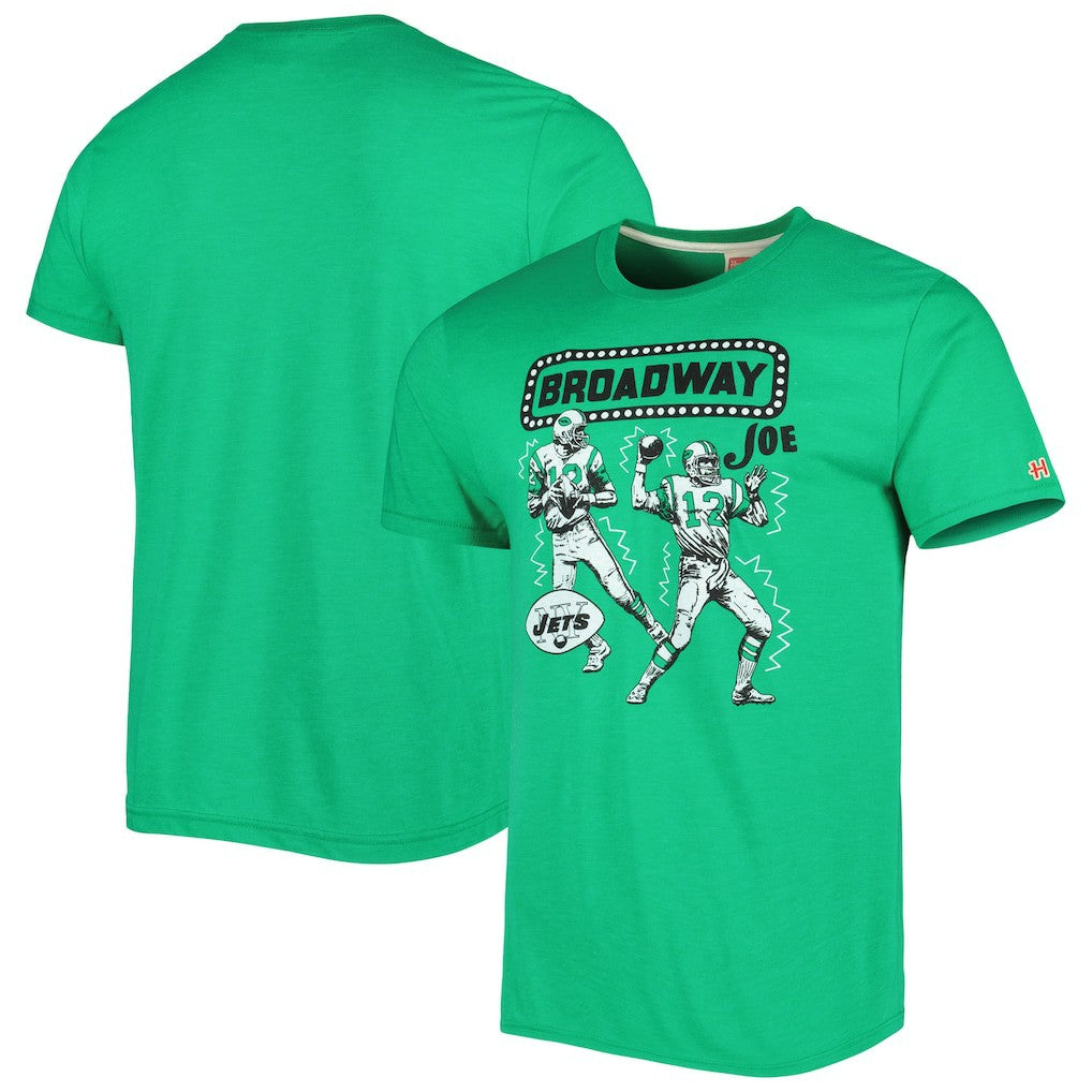 NFL New York Jets Joe Namath  Homage Unisex Unisex Caricature Retired Player Tri-Blend T-Shirt