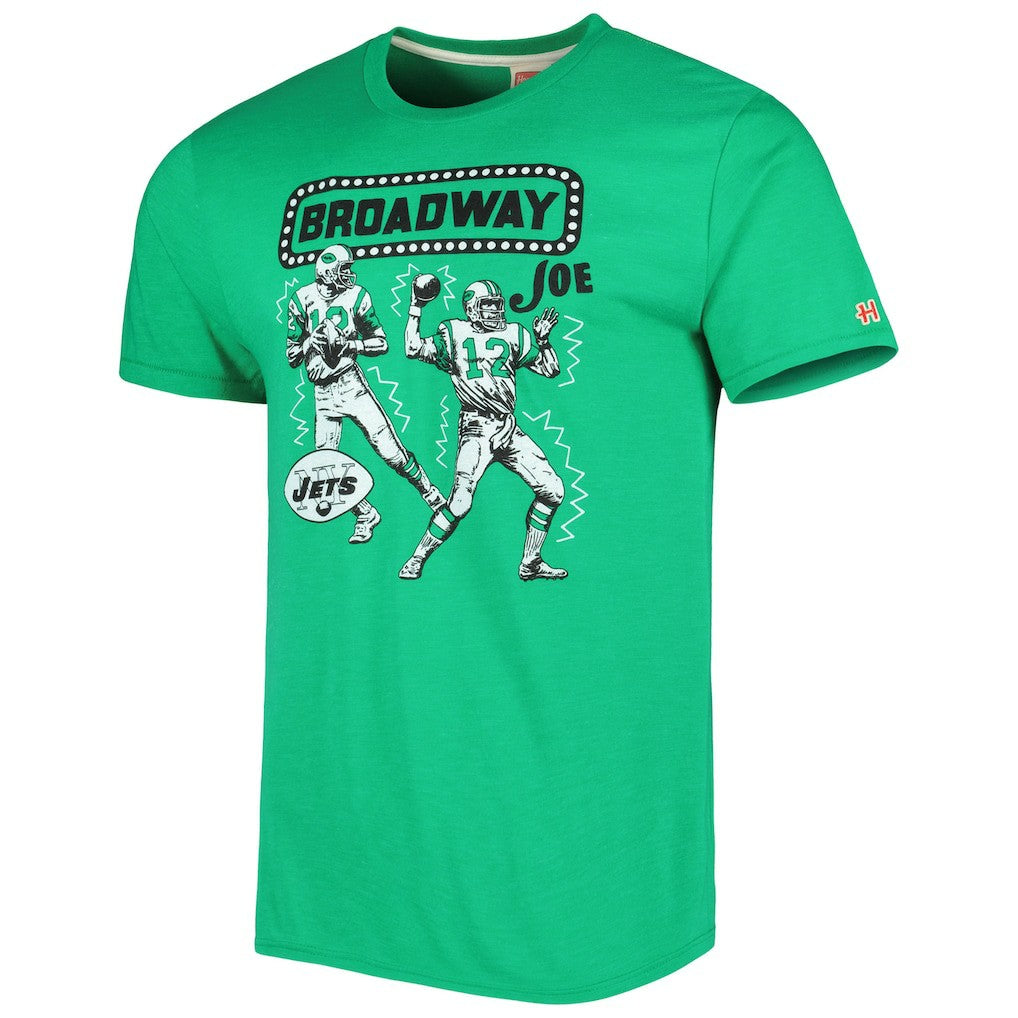 NFL New York Jets Joe Namath  Homage Unisex Unisex Caricature Retired Player Tri-Blend T-Shirt