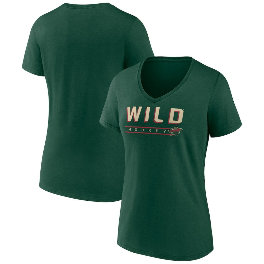 Minnesota Wild Women's Primary Play V-Neck T-Shirt