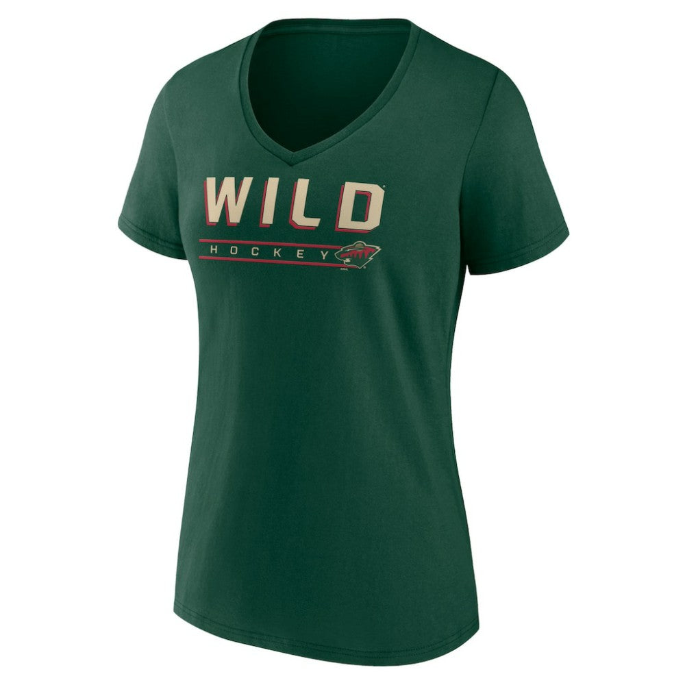 Minnesota Wild Women's Primary Play V-Neck T-Shirt