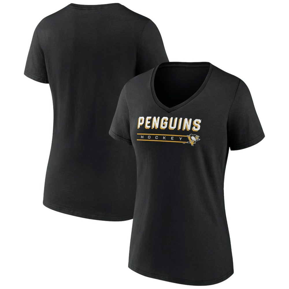 Pittsburgh Penguins Women's Primary Play V-Neck T-Shirt
