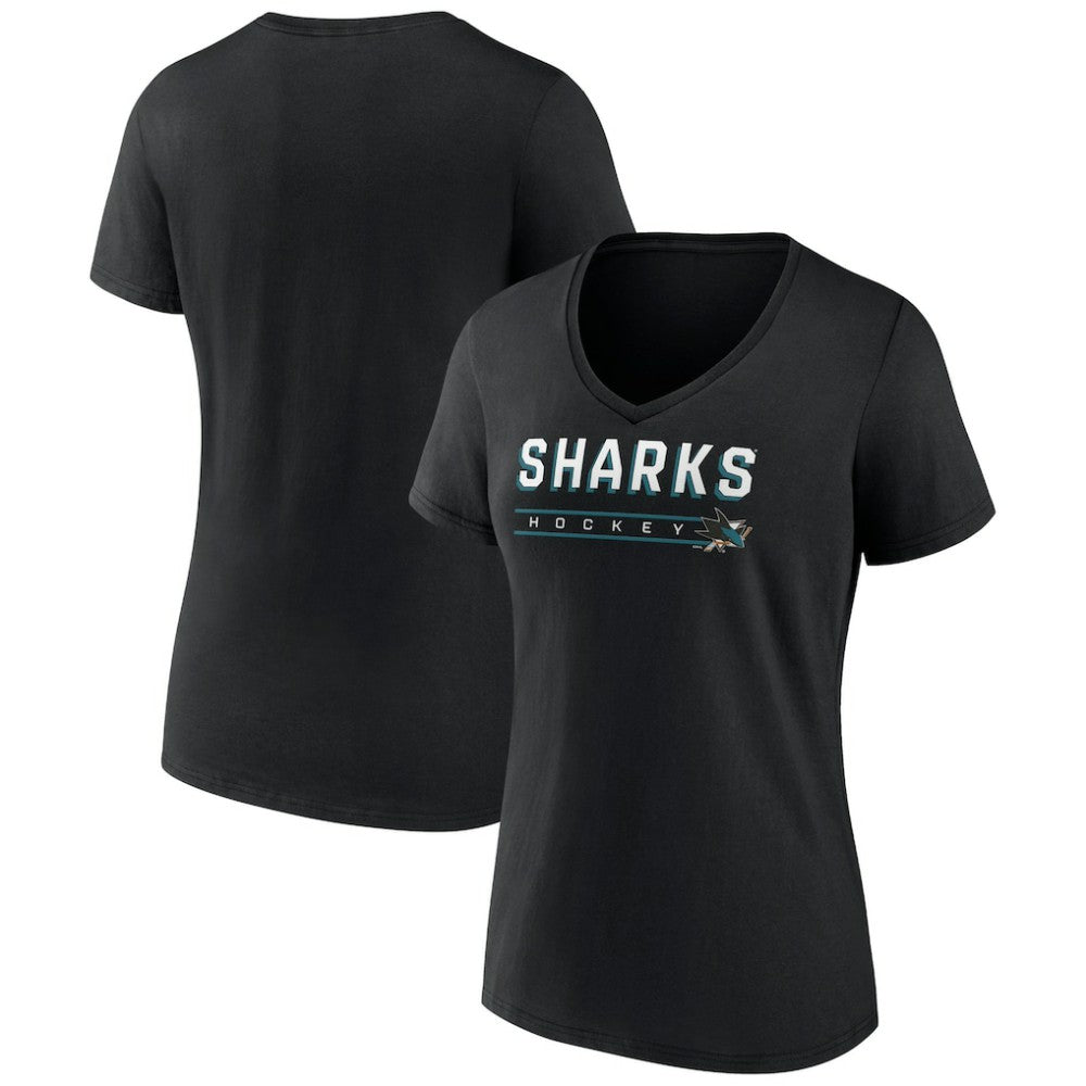 San Jose Sharks Women's Primary Play V-Neck T-Shirt