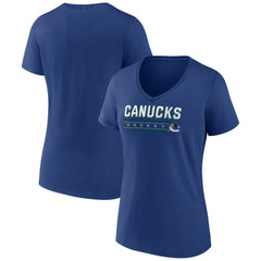 Vancouver Canucks Women's Primary Play V-Neck T-Shirt