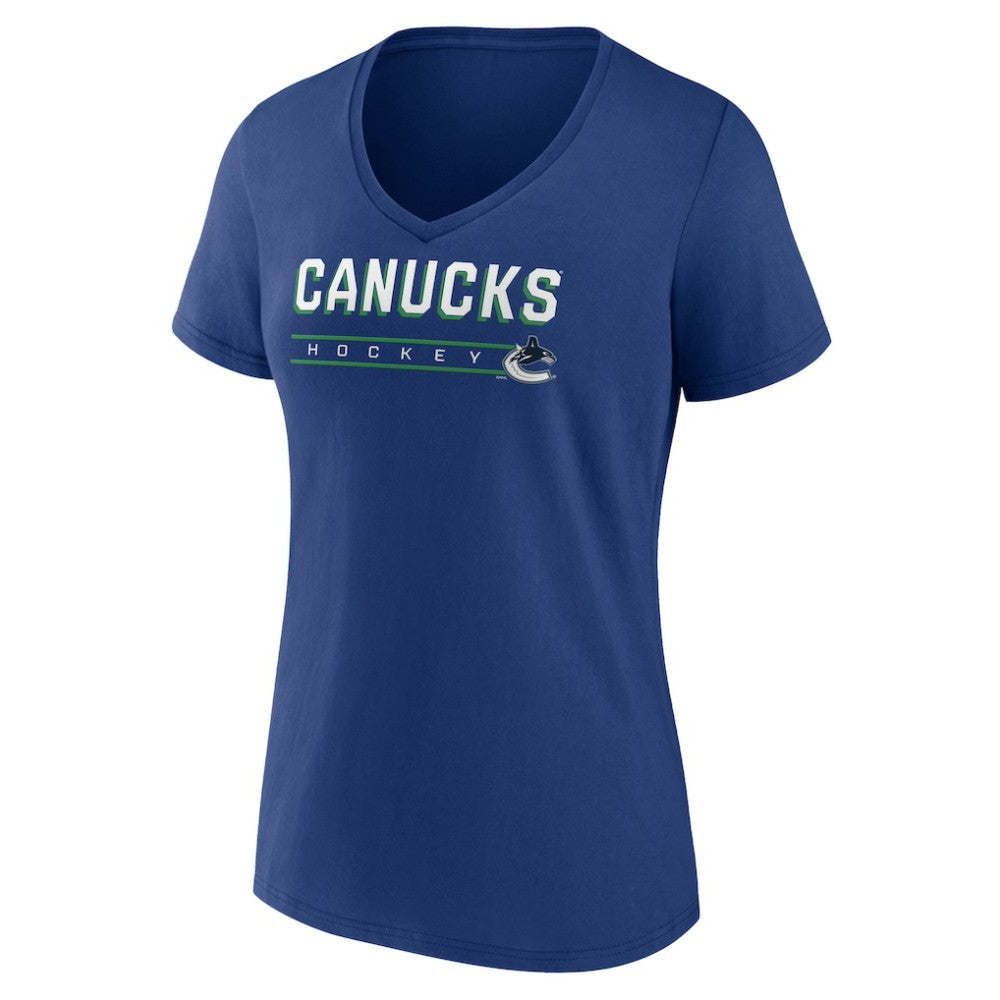 Vancouver Canucks Women's Primary Play V-Neck T-Shirt