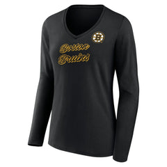Boston Bruins Women's Forge Long Sleeve V-Neck T-Shirt