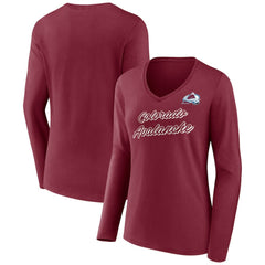 Colorado Avalanche Women's Forge Long Sleeve V-Neck T-Shirt