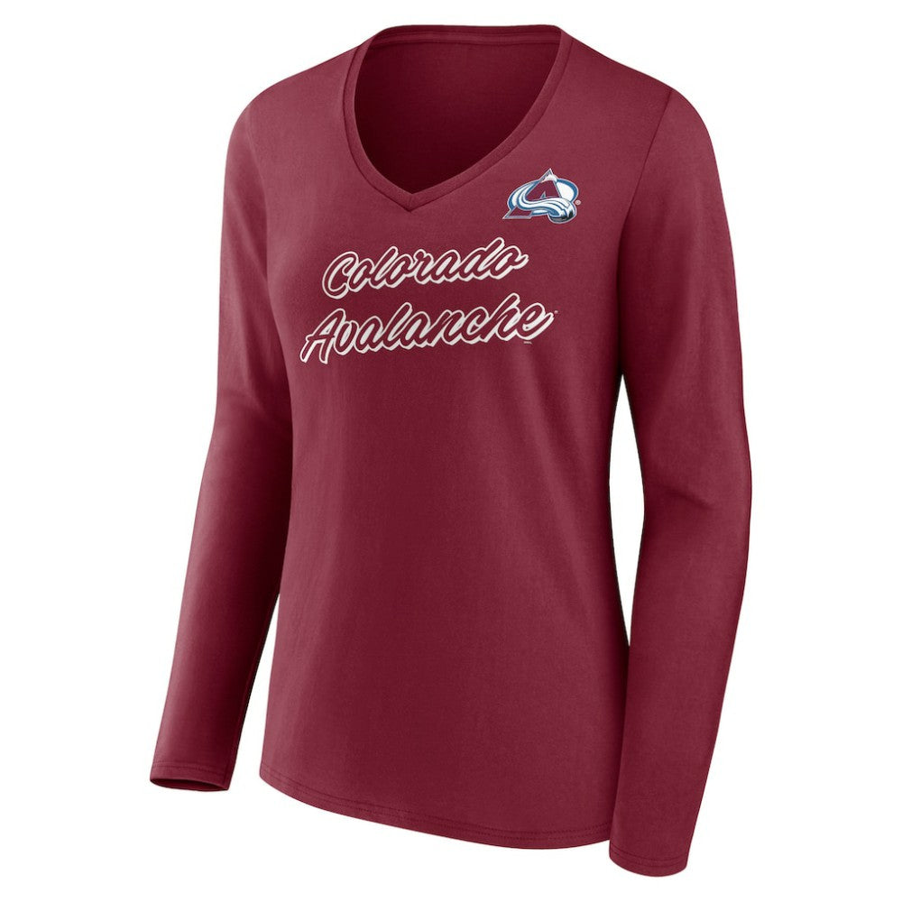 Colorado Avalanche Women's Forge Long Sleeve V-Neck T-Shirt