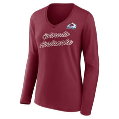 Colorado Avalanche Women's Forge Long Sleeve V-Neck T-Shirt