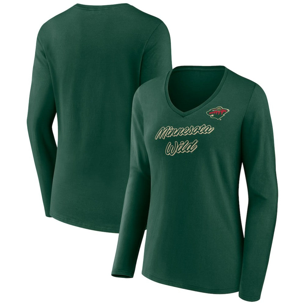 Minnesota Wild Women's Forge Long Sleeve V-Neck T-Shirt