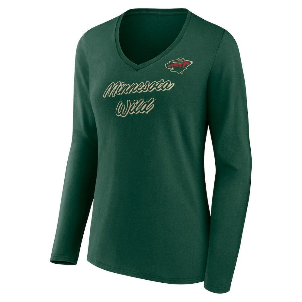 Minnesota Wild Women's Forge Long Sleeve V-Neck T-Shirt