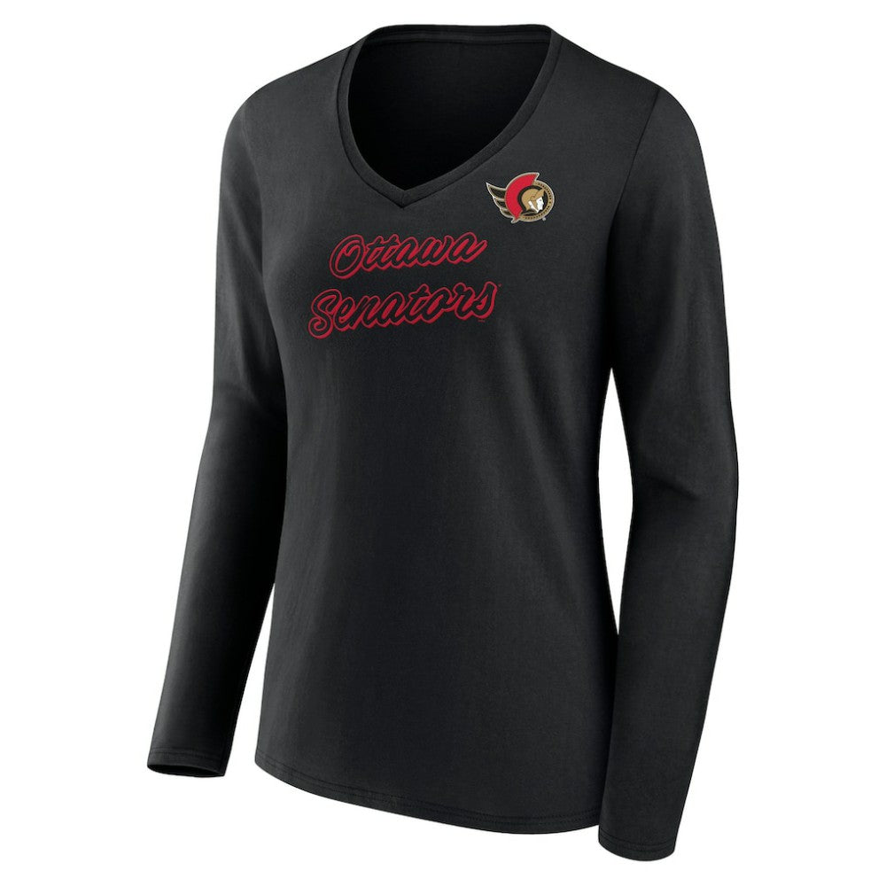 Ottawa Senators Women's Forge Long Sleeve V-Neck T-Shirt