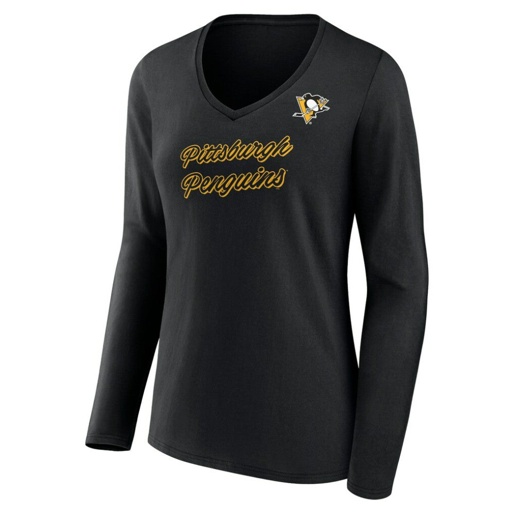 Pittsburgh Penguins Women's Forge Long Sleeve V-Neck T-Shirt