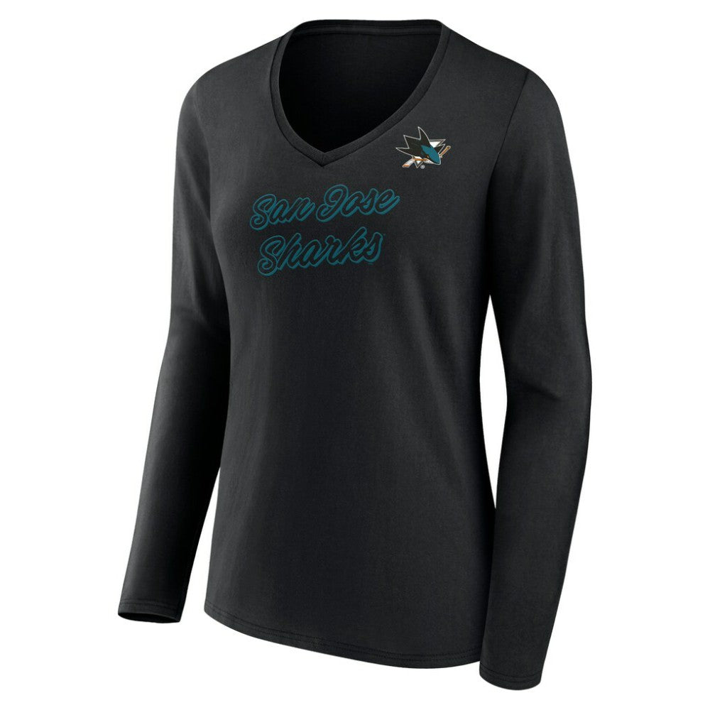 San Jose Sharks Women's Forge Long Sleeve V-Neck T-Shirt