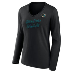San Jose Sharks Women's Forge Long Sleeve V-Neck T-Shirt