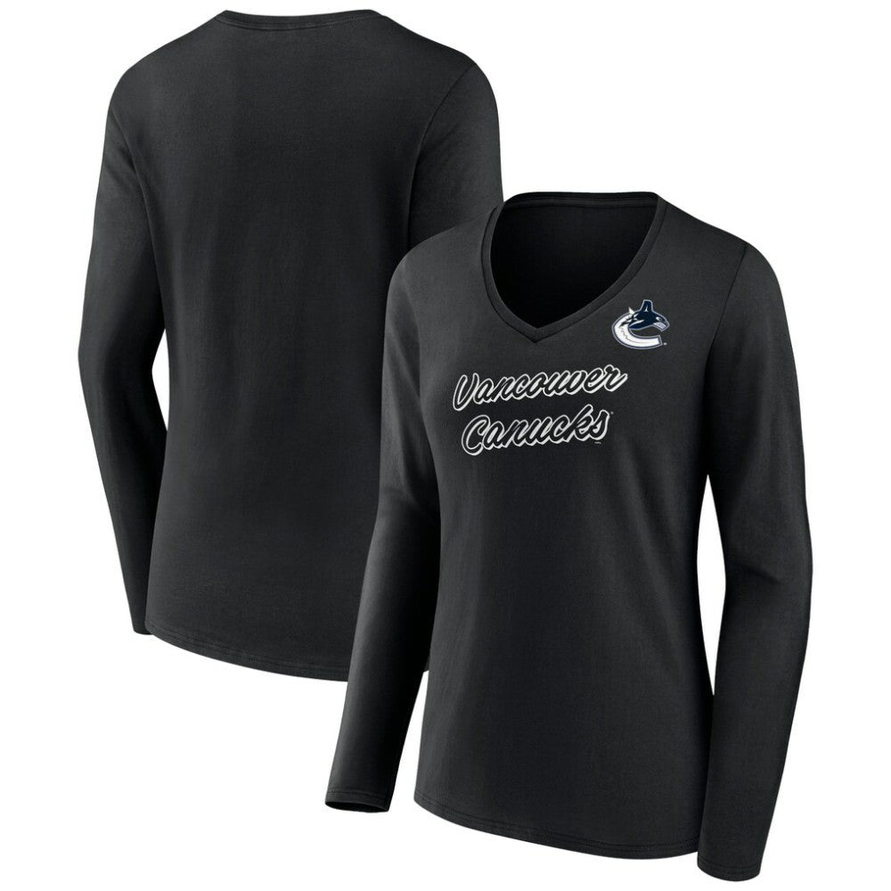 Vancouver Canucks Women's Forge Long Sleeve V-Neck T-Shirt